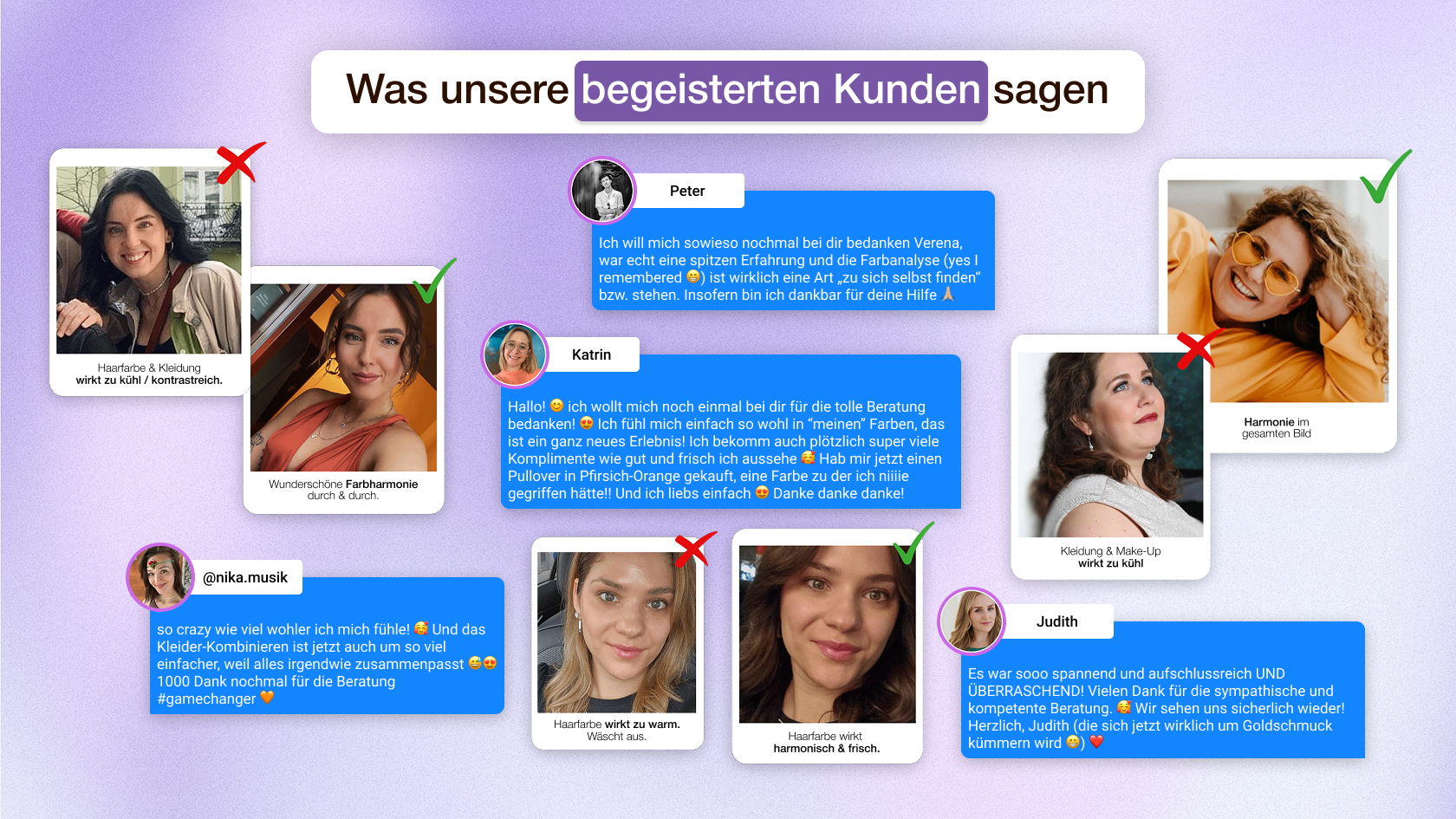 Vergleich: Kirschrot vs. Tomatenrot an verschiedenen Farbtypen